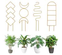 Confezione da 4 graticci da giardino in metallo, piccoli tralicci per piante in vaso, diversi modelli per fiori di edera vite, per piante in vaso, rampicanti, tralicci da giardino in metallo, piante