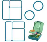 Confezione da 4 guarnizioni per coperchi OmieBox, ricambio per scatole Bento per bambini, realizzate in gomma siliconica per alimenti, accessori essenziali per il pranzo per bambini, garantiscono