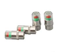 Confezione da 4 indicatori visivi per la pressione dei pneumatici, per auto e moto, valvola a bassa pressione, con display con codice colore verde/giallo/rosso (2,4 bar