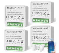Confezione da 4 interruttori della luce intelligenti modulo a 1 via, compatibile con Smart Life, interruttore della luce Smart Mini Module fai da te, interruttore intelligente, interruttore WiFi