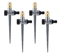 Confezione da 4 irrigatori atomizzatori regolabili in ottone per cortile con base in lega e nastro sigillante, copertura a 360°, spruzzatore automatico per irrigazione da giardino, spruzzatore per