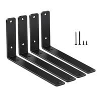 Confezione da 4 - L10" x H 6" x L 1,5", 5 mm di spessore staffa per mensola rustica, staffe per mensola in ferro, staffa per mensola in metallo, staffa per mensola industriale