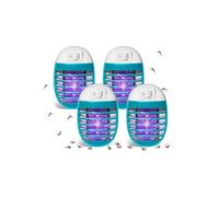 Confezione da 4 lampade elettriche a trappola per mosche con luce UV, insetticida per interni ed esterni, ideale per casa e patio.