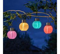 Confezione Da 4 Lanterne Solari Cinesi A LED Multicolore Da Esterno Appese