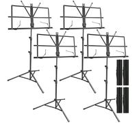 Confezione da 4 leggio 2 in 1, pieghevole a doppio uso, leggero, portatile, regolabile, con clip per spartiti e borsa per il trasporto
