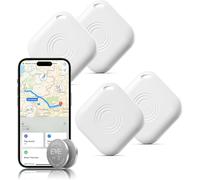 Confezione da 4 localizzatori Bluetooth per bagagli, funziona con Find My (solo iOS), leggero per evitare la perdita di chiavi, borse, portafogli, valigie, impermeabile IP67 e batteria sostituibile