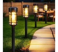 Confezione da 4 Luci Solari per Giardino Esterno, Luci Solari da Giardino, Luci da Giardino Solari per Uso Esterno, 900 mAh, Illuminazione da Giardino Estremamente Luminosa e Impermeabile IP65 per