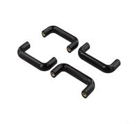 Confezione da 4 maniglie in bachelite a forma di U, colore nero, robuste manopole isolate per armadietti, con filettatura interna, per armadi, macchine, porte industriali, 4,8 x 9 x 1,2 cm