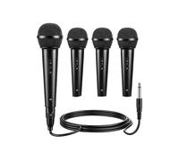 Confezione da 4 Microfoni Dinamici con Cavo da 6,35 mm, Microfono Cablato per Canto, Karaoke, DJ, Discorsi Sul Palco