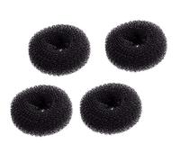 Confezione da 4 mini chignon per chignon e ciambelle, colore nero, extra piccolo, accessori per capelli per bambini, ragazze, capelli corti e sottili (misura 6,1 cm)