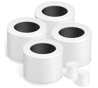 Confezione da 4 mini filtri di ricambio per modelli Levoit Air Core mini-rf, ad alta efficienza 3-in-1 Pre, H13 True HEPA e filtro a carbone attivo