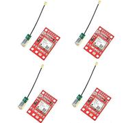 Confezione da 4 moduli GY-NEO6MV2 NEO-6M GPS modulo di controllo di volo scheda 3V-5V con antenna in ceramica super forte, compatibile con AR duino ESP 32 Raspberry Pi EEPROM APM 2.5 (rosso)