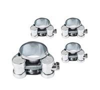 Confezione da 4 morsetti per tubo da 23 - 25 mm, rinforzati, in acciaio zincato, 4 pezzi, 23 - 25 mm