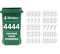 Confezione da 4 numeri per bidoni, numeri a scelta da 0 a 9, adesivi per bidoni e bidoni, adesivi in vinile da 18 cm, facili da applicare, numeri appiccicosi (numero 4)