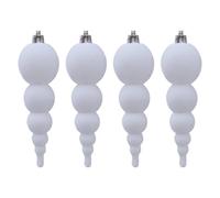 Confezione Da 4 Ornamenti Natalizi Floccati E Vellutati Da Appendere. Eleganti Decorazioni Per L'albero Per Le Vacanze Domestiche. Ornamenti Zucca Dal Tocco Vellutato