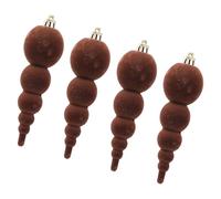 Confezione Da 4 Ornamenti Natalizi Floccati E Vellutati Da Appendere. Eleganti Decorazioni Per L'albero Per Le Vacanze Domestiche. Ornamenti Zucca Dal Tocco Vellutato