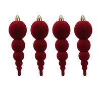 Confezione da 4 ornamenti natalizi vellutati da appendere, eleganti decorazioni per albero di Natale, decorazioni per la casa e le vacanze