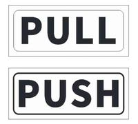 Confezione Da 4 Paia Cartelli Push Pull Autoadesivi for Porte in PVC 12x5 cm