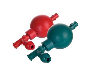Confezione da 4 palline di aspirazione quantitative in gomma - Sfere di aspirazione for pipette da laboratorio a tre vie(Green+red)