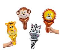 Confezione da 4 palloncini a mano a forma di animali 47 x 23 cm Decorazione a tema Safari Festa Safari Decorazione Safari Decorazione Safari Palloncini Mano Foil