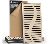 Confezione da 4 pannelli acustici autoadesivi insonorizzanti in schiuma per parete, 3D perforati a tre strati, in fibra di poliestere, isolamento acustico decorativo per studio di registrazione