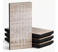 Confezione da 4 pannelli acustici sottili in tessuto vellutato, 50 x 25 cm, decorazione per il controllo della rumorosità e riduzione dell'eco, assorbimento e diffusione del suono, colore: WAVE-F