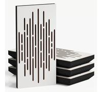 Confezione da 4 pannelli acustici sottili in tessuto vellutato, 50 x 25 cm, decorazione per il controllo della rumorosità e riduzione dell'eco, assorbimento e diffusione del suono, colore: WAVE-F