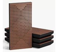 Confezione da 4 pannelli acustici stretti con tessuto di velluto | 50 x 25 cm | Controllo decorativo del rumore e riduzione dell'eco | Assorbimento e diffusione del suono | Colore: [WILDS-F - Nut |