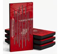 Confezione da 4 pannelli acustici stretti con tessuto di velluto | 50 x 25 cm | Controllo decorativo del rumore e riduzione dell'eco | Assorbimento e diffusione del suono | Colore: [WAVE-F - Plastica