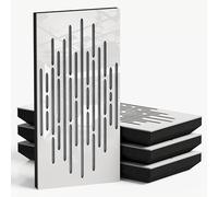 Confezione da 4 pannelli acustici stretti con tessuto di velluto | 50 x 25 cm | Controllo decorativo del rumore e riduzione dell'eco | Assorbimento e diffusione del suono | Colore: [WAVE-F - Plastica