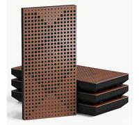 Confezione da 4 pannelli acustici stretti con tessuto di velluto | 50 x 25 cm | Controllo decorativo del rumore e riduzione dell'eco | Assorbimento e diffusione del suono | Colore: [WILDS-F - Nut |