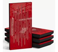 Confezione da 4 pannelli acustici stretti con tessuto di velluto | 50 x 25 cm | Controllo decorativo del rumore e riduzione dell'eco | Assorbimento acustico e diffusione | Colore: [WAVE-F - Plastica
