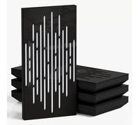 Confezione da 4 pannelli acustici stretti con tessuto di velluto | 50 x 25 cm | Controllo decorativo del rumore e riduzione dell'eco | Assorbimento e diffusione del suono | Colore: [WAVE-F - Plastica