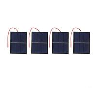 Confezione da 4 pannelli solari policristallini da 0,65 W 1,5 V per progetti fai da te - Celle solari compatte da esterno 60 x 80 mm con fili pre-attaccati da 15 cm, ideali per S