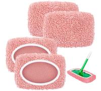 Confezione da 4 panni riutilizzabili compatibili con mocio Flash Speed | Panni di ricambio in ciniglia, in microfibra, lavabili, per mocio Swiffer Wet & Dry Starter