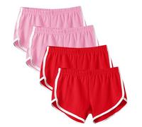 Confezione da 4 pantaloncini da corsa da donna, taglie forti, pantaloncini da yoga da donna, a vita alta, leggeri, traspiranti, pantaloncini da allenamento da donna, morbidi e carini, pantaloncini da