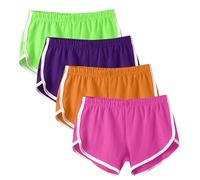 Confezione da 4 pantaloncini da corsa estivi da donna pantaloni caldi da donna allenamento palestra sport yoga fondo jogging pantaloncini da spiaggia costumi da bagno elastico in vita casual pantaloni