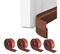 Confezione da 4 paraspifferi per porte, autoadesivi, insonorizzanti, resistenti alle intemperie, paraspifferi per porte, 5,1 cm di larghezza x 99,1 cm di lunghezza, marrone