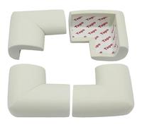 Confezione da 4 paraspigoli e protezioni per bordi in morbida schiuma a prova di bambino, protezione per angoli pre-nastrati, protezione per angoli taglienti, tipo L, bianco