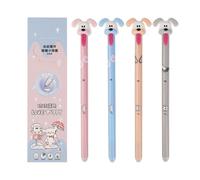 Confezione da 4 penne a inchiostro gel cancellabili, a forma di simpatico animale, penne a forma di cane carino, per bambini, cancelleria portatile per studenti, per prendere appunti, vita quotidiana