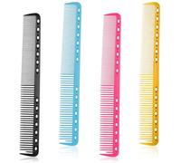 Confezione da 4 pettini in carbonio per parrucchieri, parrucchieri, barbieri, professionali in fibra di carbonio, pettine a denti fini per uomo e donna, resistenti al calore, pettine da barbiere