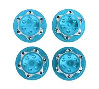 Confezione da 4 Pezzi da 17mm Dado Ruota, Coperchio Antipolvere in Lega di Alluminio Accessorio Ricambio Ruota Adatta per 1/8 RC Modello di Auto(Blu)