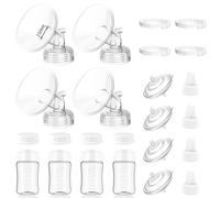 Confezione da 4 pezzi di ricambio per pompa del seno da 15 mm per Spectra S1 S2 9 Plus Synergy Gold include flangia da 13 mm, valvola, protezione contro il riflusso, tubo, bottiglia, tappi, adatto per