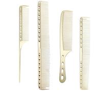 Confezione da 4 pezzi, manico ergonomico per un'esperienza di pettinatura dei capelli più confortevole per tenere in mano il pettine in metallo, oro ricco locale