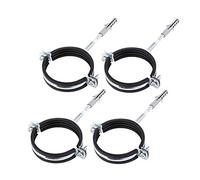 (Confezione da 4 pezzi) Staffe per tubi in metallo singolo antivibrazioni Morsetti a clip con rivestimento in gomma per tubi Ø 75-80 mm (4)