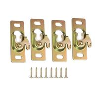 Confezione da 4 piastre per porta scorrevole in metallo resistente con staffe generali per montaggio sicuro, accessori per ruote in ferro
