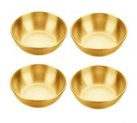 Confezione da 4 piatti per salsa in acciaio inox progettati per una varietà di impostazioni di sala da pranzo (oro)