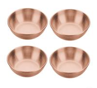 Confezione da 4 piatti per salse in acciaio inox progettati per una varietà di impostazioni di sala da pranzo (oro rosa)