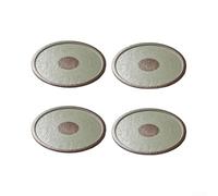 Confezione da 4 piatti piani rotondi in melamina, 28,3 cm, infrangibili, leggeri, piatti in plastica per barbecue, picnic, feste, colore verde e marrone, 28,3 cm