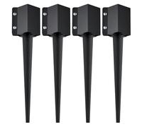 Confezione da 4 picchetti di ancoraggio for pali recinzione, diametro esterno 24 x pollici (diametro interno 3,5 , pollici), polvere nera metallica